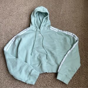 Adidas mint cropped hoodie